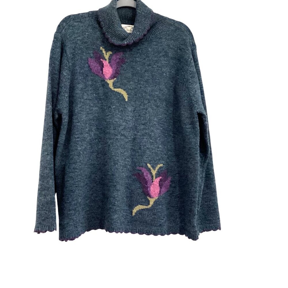 Vintage Stitches In Time Sweater Size XL Grandmacore Cottagecore Floral